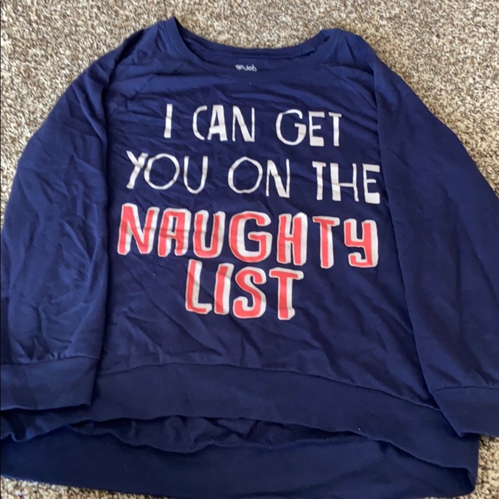 Deb brand Christmas sweater.